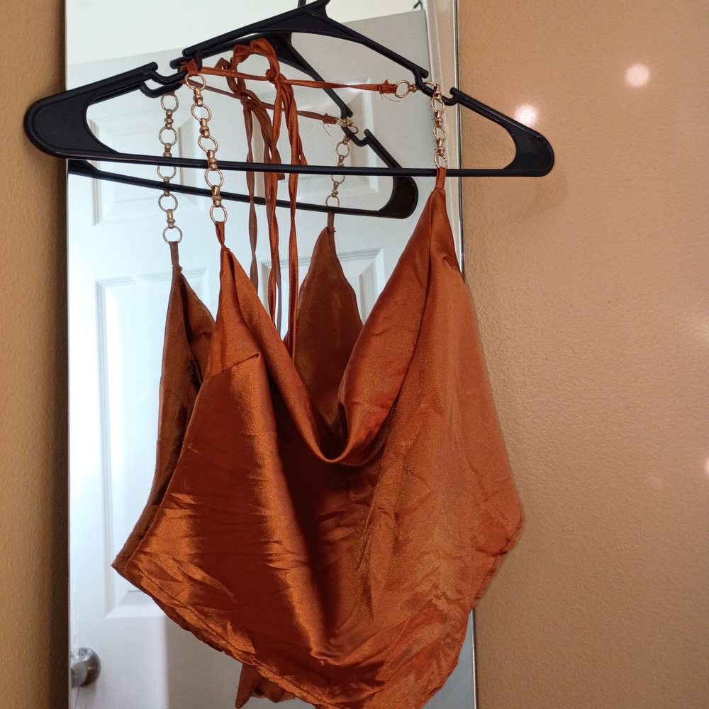 Satin Cowl Neck Camisole Top